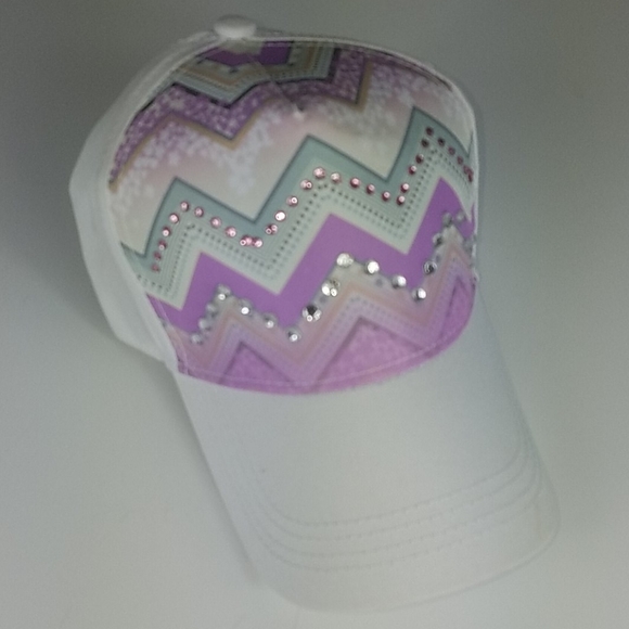 Fashion Cap, Pink and white stones cap, Adjustable - Picture 4 of 4